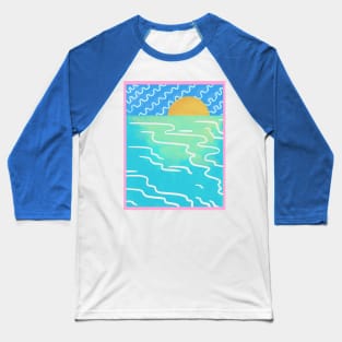 Sunset Beach Landscape Baseball T-Shirt